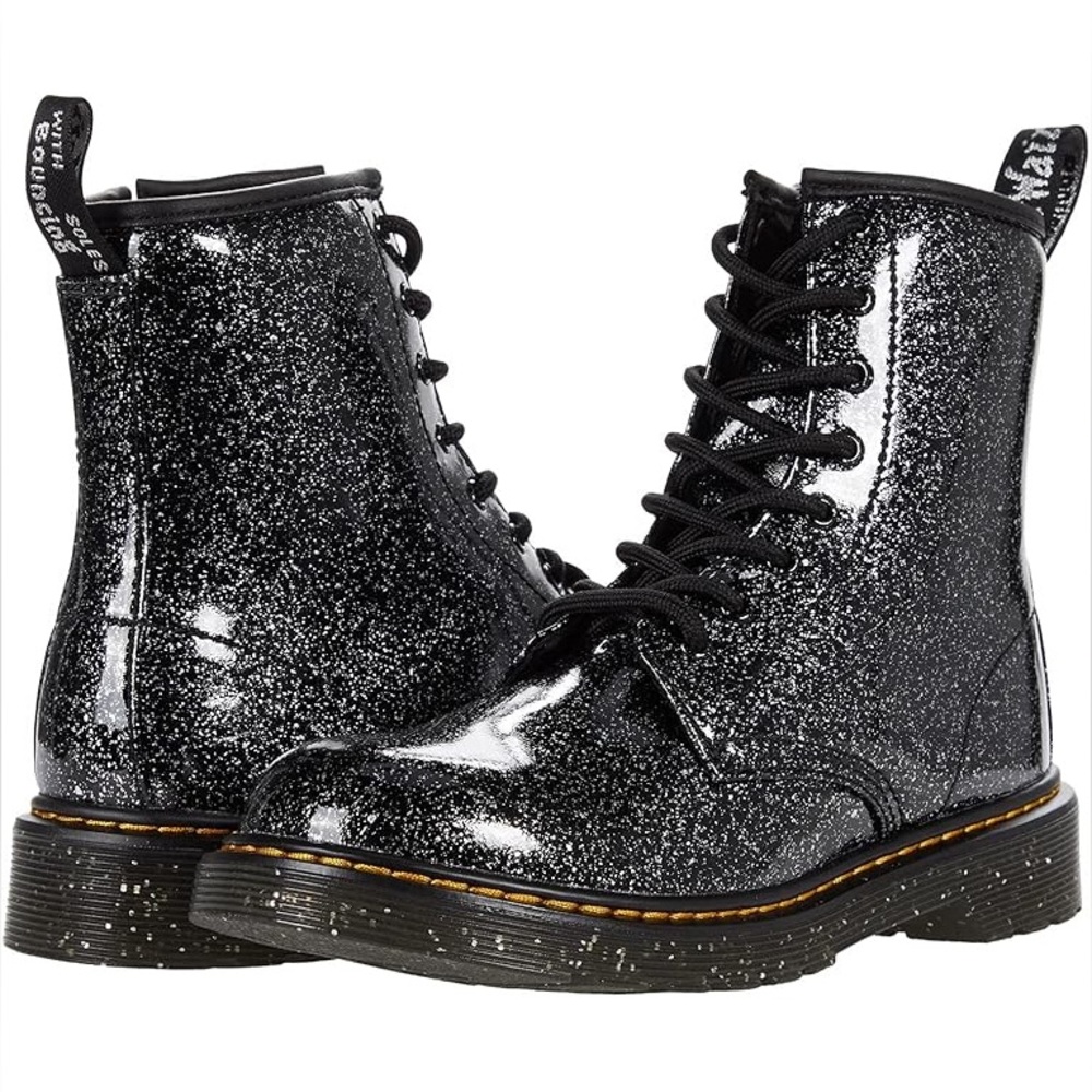 DR. Martens - NWOT Delaney 1460 Black Cosmic Glitter Lace Up Combat Boots Size 6